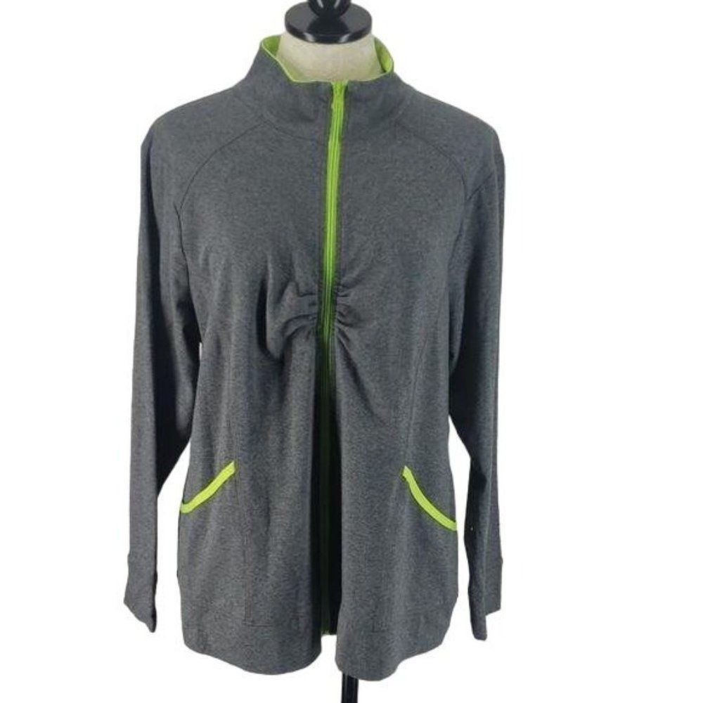 Avenue Neon & Heather Grey Zippered sz14/16 Jacket